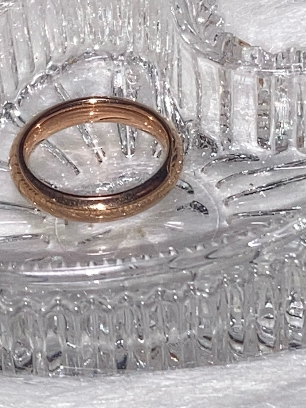 Elegant Rose Gold Toned Stainless Steel Ring